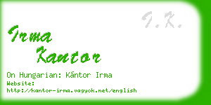 irma kantor business card